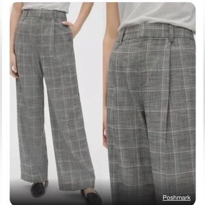 GAP WIDE LEG HIGH RISE PLAID PANTS - 16 TALL